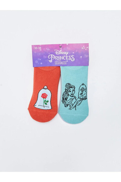 Disney Baskılı Kadın Patik Çorap 3'lü Paket