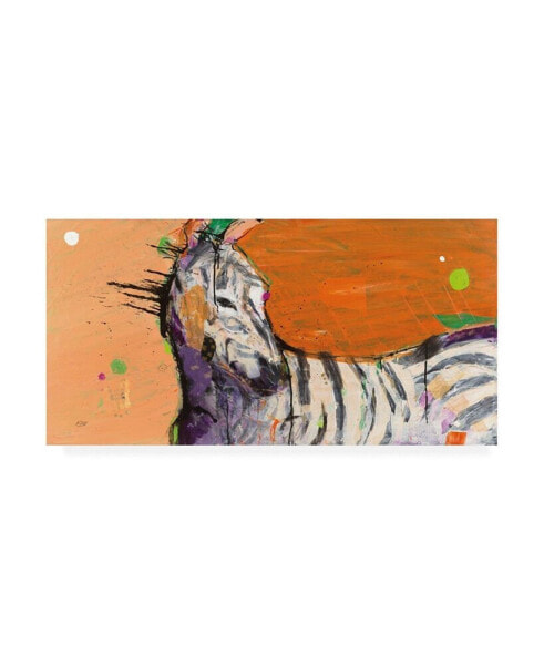 Kellie Day Zebra Orange Canvas Art - 37" x 49"