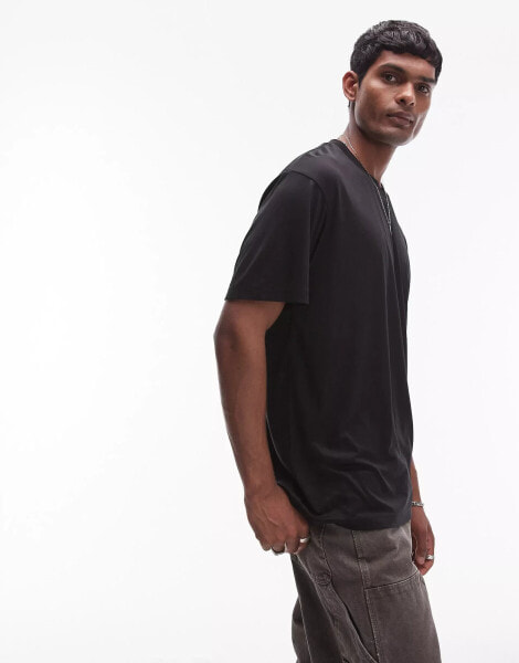 Topman oversize fit sheer t-shirt in black