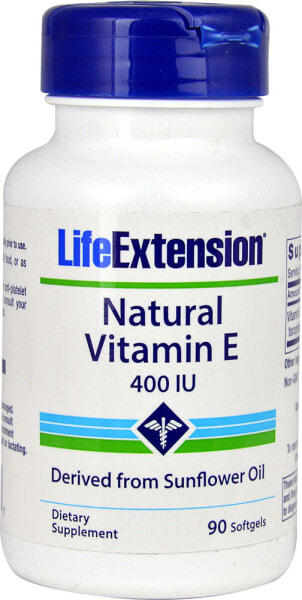 Life Extension Natural Vitamin E --  витамин Е для продления жизни - 400 МЕ - 90 Капсул