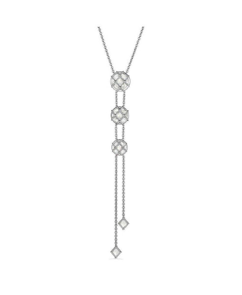 Isola Lariat Necklace with Mother of Pearl