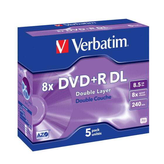 Verbatim VB-DPD55JC - DVD+R DL - 120 mm - Jewelcase - 5 pc(s) - 8.5 GB