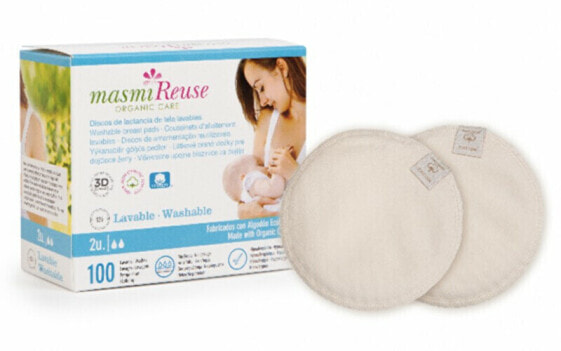 Fabric breast pad made of organic cotton for breastfeeding women 2 pcs