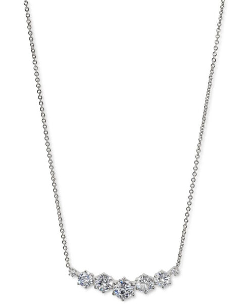 Rhodium-Plated Cubic Zirconia Statement Necklace, 16" + 2" extender, Created for Macy's