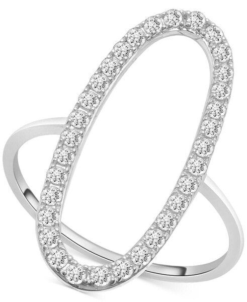 Diamond Open Oval Statement Ring (1/2 ct. t.w.) in 14k White Gold, Created for Macy's