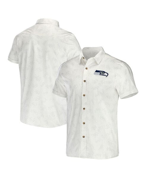 Men's NFL x Darius Rucker Collection by White Seattle Seahawks Woven Button-Up T-shirt