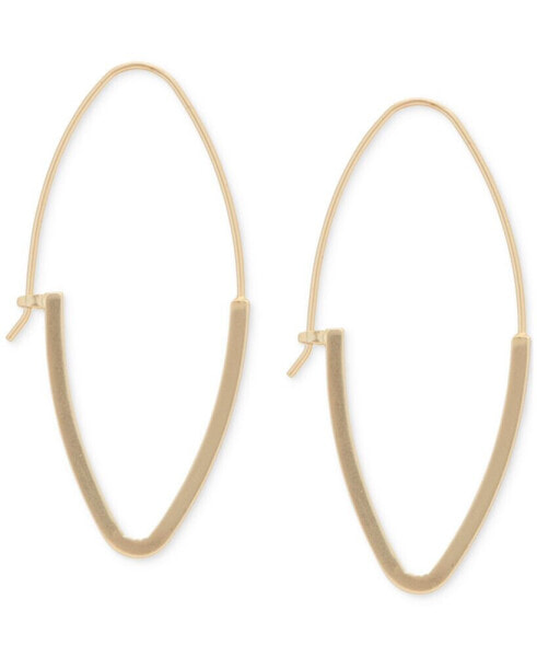 Gold-Tone Elongated Hoop Earrings