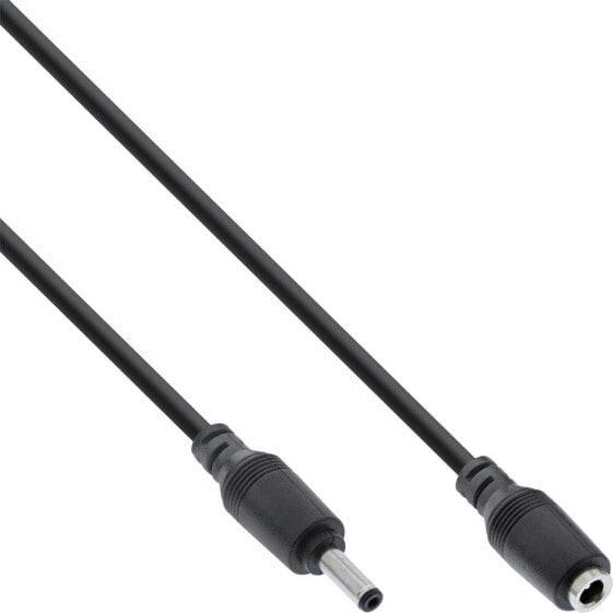 InLine DC extension cable - DC plug male/female 5.5x2.1mm - black - 0.5m