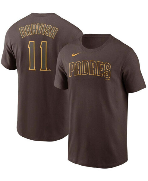 Men's Yu Darvish Brown San Diego Padres Name Number T-shirt