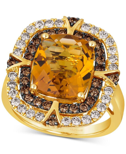 Кольцо Le Vian Cinnamon Citrine & Diamond Double Halo.