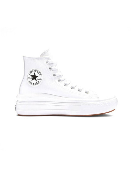 Converse Chuck taylor all star move platform leather in white/black/white