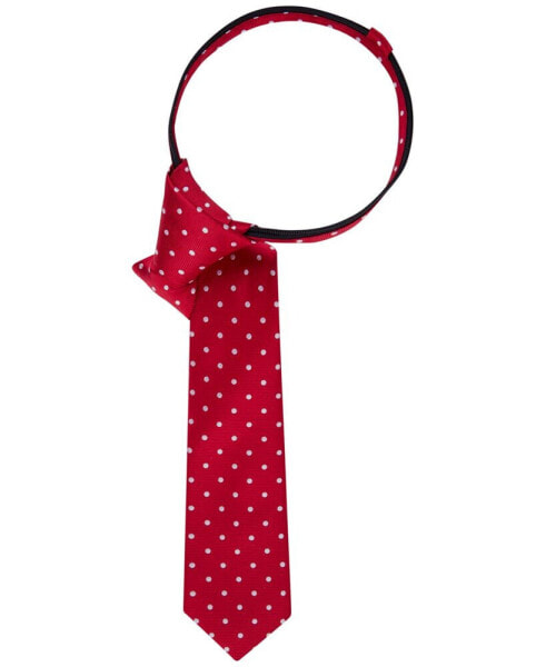 Dot-Print Zipper Tie, Big Boys