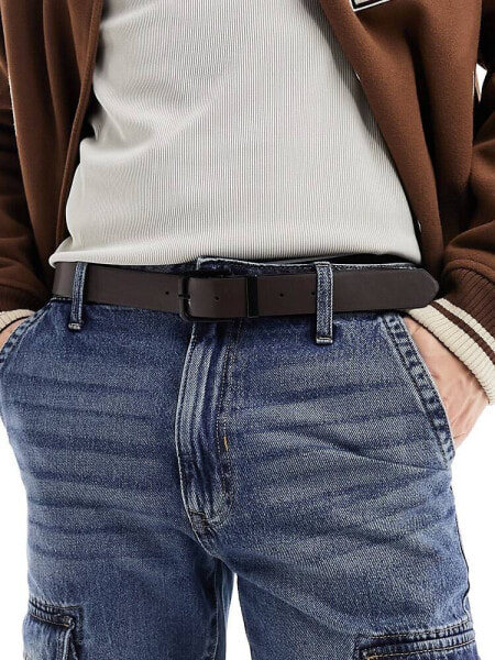 Bershka thin belt in brown 