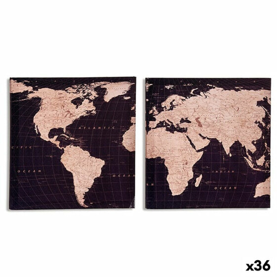 Картина Полотно Карта Мира Gift Decor Canvas World Map 1,5 x 28 x 28 см 36 штук