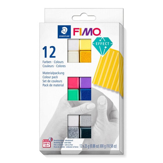 STAEDTLER FIMO 8013 C - Modeling clay - Black - Blue - Gold - Green - Grey - Purple - Red - Silver - White - Yellow - 12 pc(s) - 300 g - 25 g - 12 pc(s)
