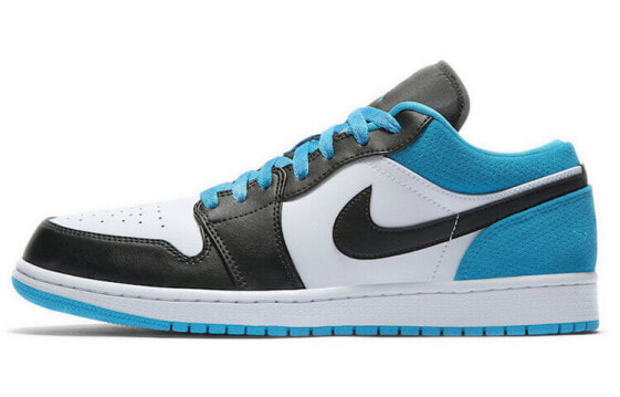 Кроссовки Nike Air Jordan 1 Low Laser Blue (Белый, Черный)