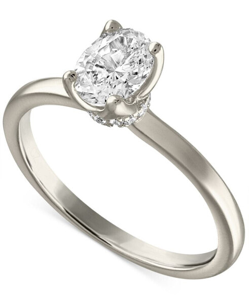 Certified Diamond Oval-Cut Solitaire Engagement Ring (3/4 ct. t.w.) in 14k White Gold Featuring Diamonds ith the De Beers Code of Origin, Created for Macy's