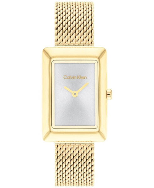 Women's Two Hand Gold-Tone Stainless Steel Mesh Bracelet Watch 22.5mm