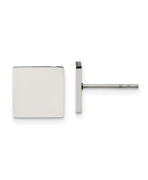 Stainless Steel Polished Square Earrings