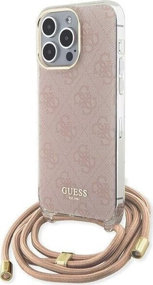 Guess Guess GUHCP15LHC4SEP iPhone 15 Pro 6.1" różowy/pink hardcase Crossbody Cord 4G Print