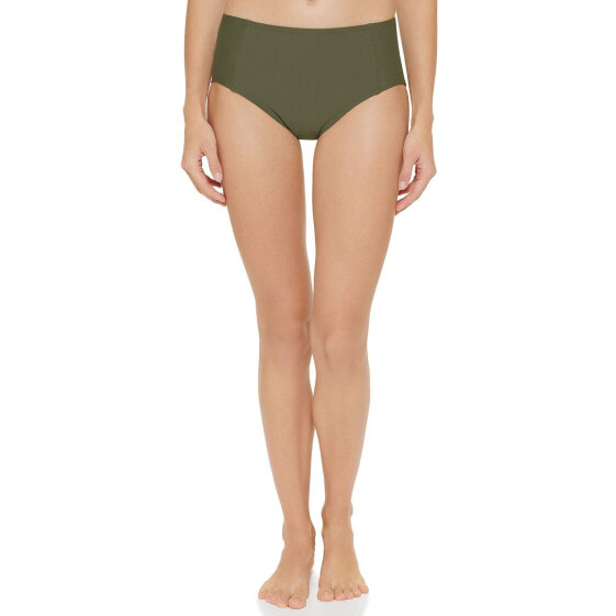 DKNY 300591 Women's High Waisted Full Coverage Bikini Bottom Bathing Suit, Large