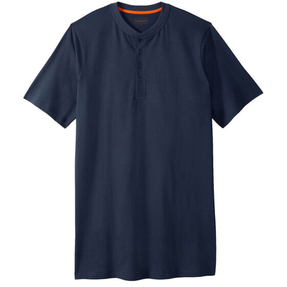 Big & Tall by KingSize Heavyweight Longer-Length Short-Sleeve Henley Shirt