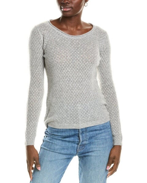 Sofiacashmere Pointelle Scoop Neck Cashmere Sweater Women's