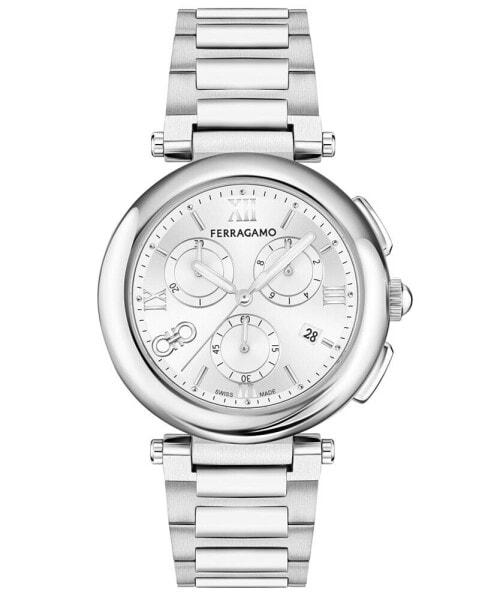 Salvatore Women's Swiss Chronograph Legacy Stainless Steel Bracelet Watch 40mm