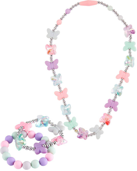 3-Piece Butterfly Necklace & Bracelets Set One Size