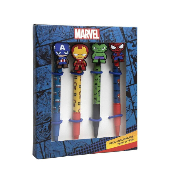 Набор ручек Marvel 4 Предметы Разноцветный