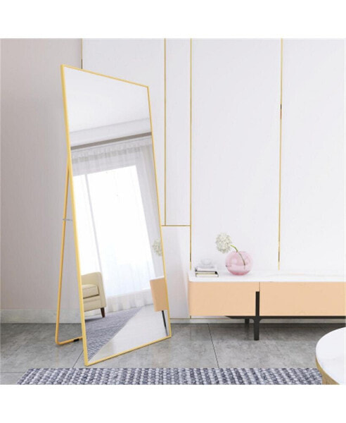 Wall-Mounted Alloy Frame Full Length Mirror