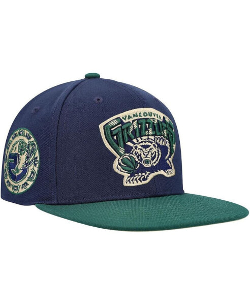 Men's Navy, Green Vancouver Grizzlies Hardwood Classics Grassland Fitted Hat