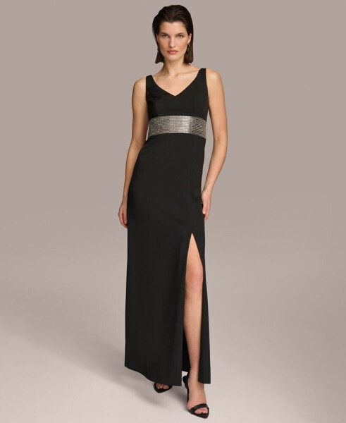 Donna Karan Women's Embellished V-Neck Gown