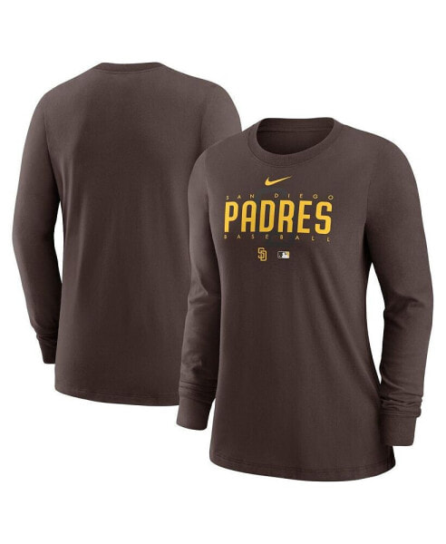 Women's Brown San Diego Padres Authentic Collection Legend Performance Long Sleeve T-shirt