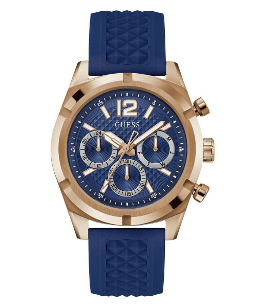 Guess Herren Armbanduhr RESISTANCE Multifunktion blau, roségold 44 mm GW0729G3