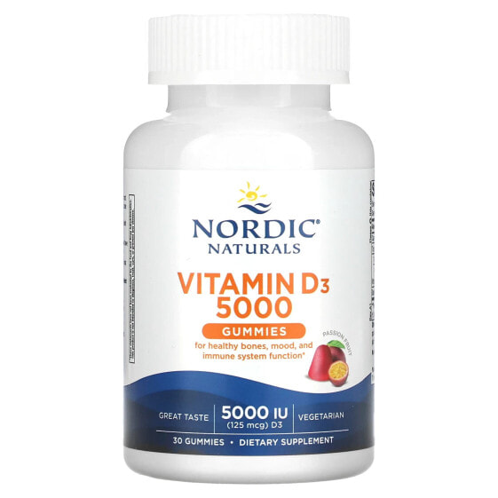 Витамин D3 жевательные мармеладки Passion Fruit Nordic Naturals 5000 МЕ (125 мкг) 30 мармеладок