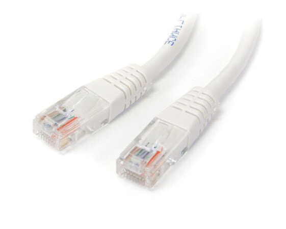 StarTech.com 15m Cat5e White Molded RJ45 UTP Cat 5e Patch Cable - 15 m Patch Cord - 15 m - Cat5e - U/UTP (UTP) - RJ-45 - RJ-45