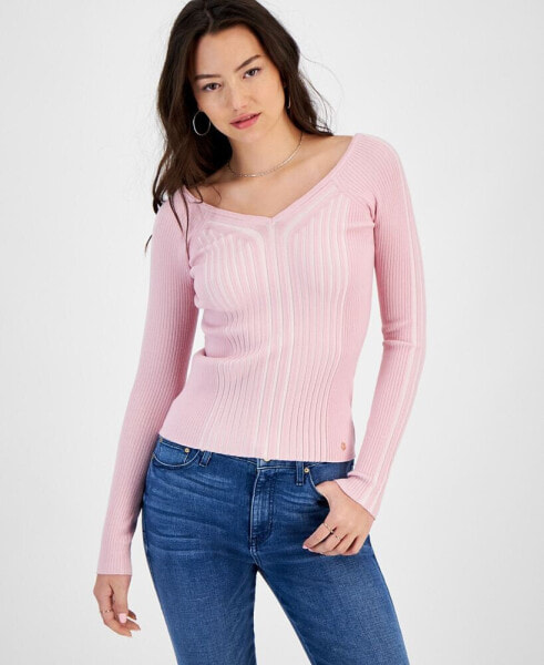 Women's Allie V-Neck Ribbed Sweater