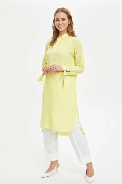 Kadın Sarı Regular Fit Uzun Gömlek Tunik L1147AZ20SP