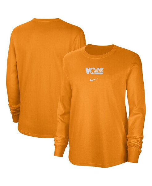 Women's Tennessee Orange Distressed Tennessee Volunteers Vintage-Like Long Sleeve T-shirt