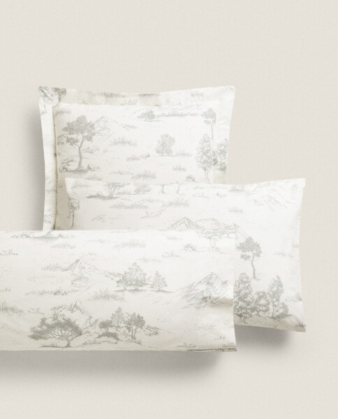 Toile de jouy pillowcase