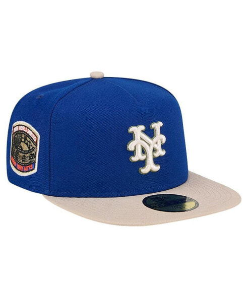Men's Royal New York Mets Canvas A-Frame 59FIFTY Fitted Hat