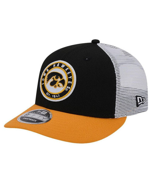 Бейсболка мужская New Era Iowa Hawkeyes черная в стиле ретро 9Fifty Trucker Snapback Hat