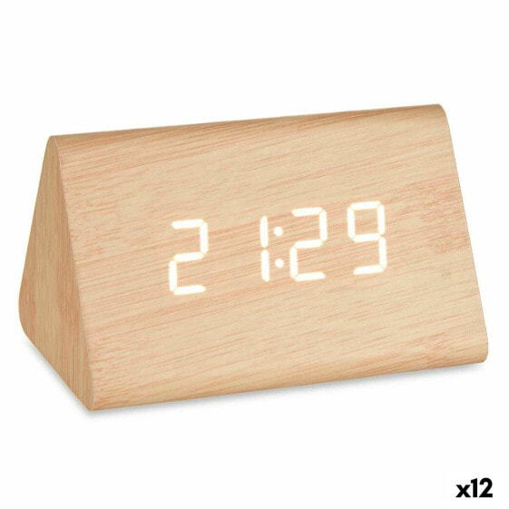 Настольные цифровые часы Gift Decor Коричневый PVC Деревянный MDF 11,7 x 7,5 x 8 см (12 штук)