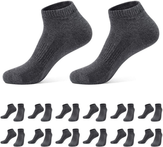 Farchat 12 Pairs of Trainer Socks Men Women Black White Grey Short Socks Sports Socks Cotton Socks Unisex