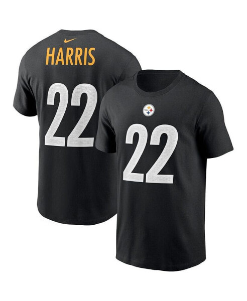 Men's Najee Harris Black Pittsburgh Steelers Player Name and Number T-shirt