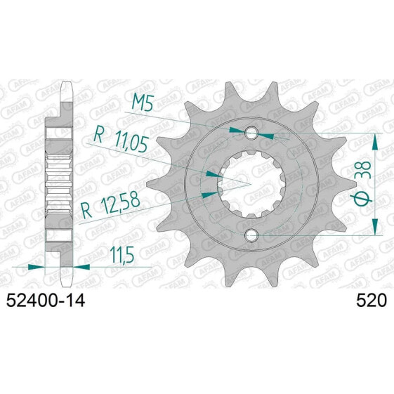 AFAM 52400-520 Sprocket front sprocket