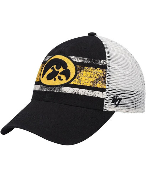 Men's Black, White Iowa Hawkeyes Interlude MVP Trucker Snapback Hat