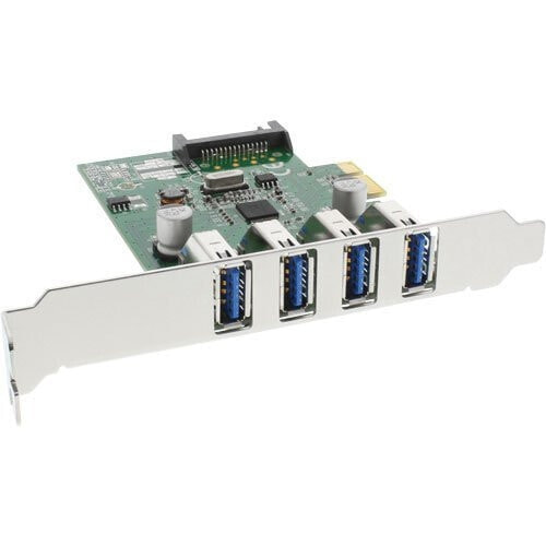 InLine USB 3.0 4 Port Host Controller PCIe incl LP Bracket and 4 Pin Aux. Power