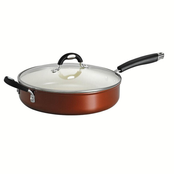 Style Ceramica Metallic Copper 11 in Covered Deep Skillet